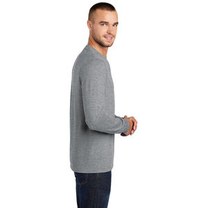 T-shirt à manches longues pour homme, coupe classique, gris, t-shirt tie-dye pour homme, polyester, couleur unie, t-shirts pour homme - Product Image 3