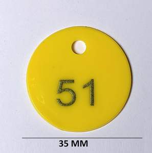 Moneda de ficha de forma redonda de plástico en relieve azul con uso de agujero para tiendas de juegos de mesa escuela 1 a 100 monedas en relieve numéricas - Product Image 6