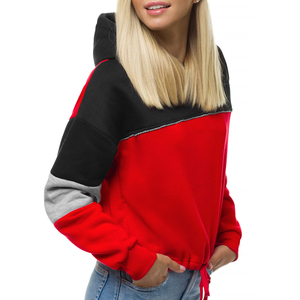 เสื้อครอปฮู้ดดี้ผ้าฝ้ายคุณภาพสูงแบบกำหนดเอง เสื้อครอปเรียบง่าย เสื้อครอปฮู้ดดี้แขนยาวสำหรับผู้หญิงแบบกำหนดเอง OEM - Product Image 2