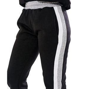 Ensemble de survêtement 2 pièces décontracté sur mesure pour femmes respirant confortable demi fermeture éclair sweat à capuche pantalon de survêtement solide hiver - Product Image 2