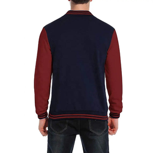 Veste universitaire pour homme de haute qualité en molleton de coton, veste de collège avec col montant, traitement enduit - Product Image 3