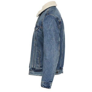 Top Trendy Wholesale Custom Made High Quality <b>Mens</b> Denim <b>Jacket</b> With <b>Sherpa</b> Fur Inside Customized Design Denim Man <b>Jackets</b> - Product Image 6