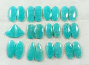 Paire de pierres précieuses amazonite lisses de couleur supérieure, cabochon, pour la fabrication de bijoux, pierre précieuse, cadeau pour elle, fabrication de bijoux - Product Image 6