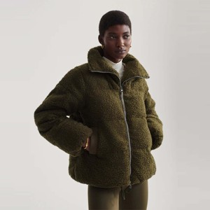 OEM Custom Warm <b>Sherpa</b> Puffer Jacket Cozy and Stylish Outerwear for Winter Comfort and Casual Wear - Product Image 2