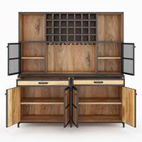 Nouvelles tables de bar extensibles et pliables en bois de manguier massif, style antique, armoires de salle à manger modernes, 4 boîtes de rangement, tiroirs, poignée en fer