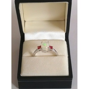 Women's Natural Ethiopian <b>Opal</b> Garnet <b>Ring</b> 925 Sterling <b>Silver</b> 24K Gold Platinum 14K Shah Gems IGI Certified for Everyday Wear - Product Image 1
