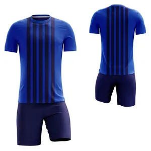 New Design men's soccer team wear mens sports wear club soccer uniforms set blue and white soccer uniforms Trending