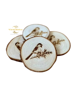 Sous-verres en bois classiques en gros, biodégradables et écologiques pour les événements festifs avec des motifs géométriques tendance - Product Image 5