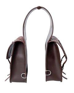 Bolsas de sillín de salto ecuestre de cuero genuino de alta calidad, ropa de equitación occidental mecanizada a mano, bolsa de sillín Premium para - Product Image 5