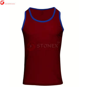 Polyester/coton hommes débardeurs respirant été Fitness porter gilet col rond personnalisable mode Stringer sans manches - Product Image 5