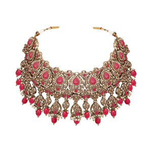 Joyería nupcial AD inversa, collar de forma ovalada AD inversa, collar indio tradicional, joyería nupcial de diseñador. - Product Image 4