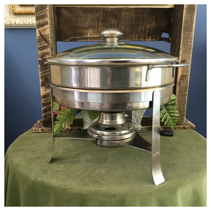 Royal Stainless Steel Fuel-Powered Chafing Dish <b>Food</b> <b>Warmer</b> for Hotel Catering Party Restaurant Use Hammered Style Top Durable - Product Image 4