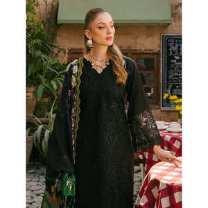 Conjunto de traje Mahnur-3 piezas para mujer, camisa bordada con dupatta de gasa estampada y pantalón BIC-4662 - Product Image 5