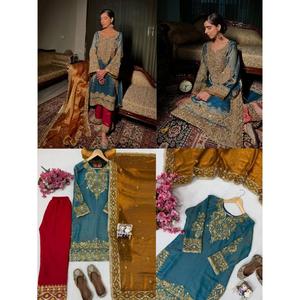 Ensemble Salwar Kameez en soie pour femmes de la meilleure qualité, magnifique dupatta en soie, design moderne, célébrations de fête, vêtements ethniques indiens - Product Image 1