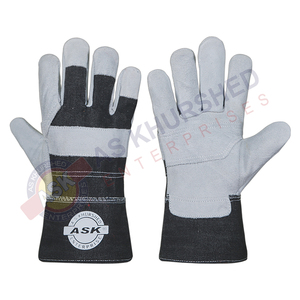 Gants de travail en cuir réutilisables doublés de coton de protection travaux extérieurs conduite jardin ferme hommes femmes - Product Image 3