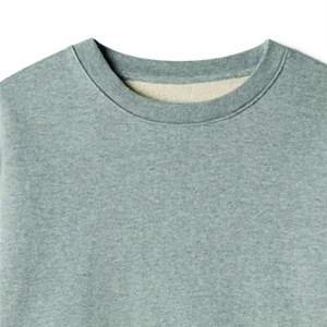 เสื้อสเวตเตอร์แบบสวมหัวสำหรับทุกเพศเสื้อสเวตเตอร์แบบสวมหัวคอกลมสีพื้นผ้าคอตตอน100% โลโก้ส่วนตัว - Product Image 4