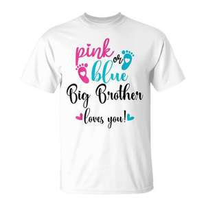 T-shirt personnalisable pour révélation du sexe de bébé « Big Brother t'aime » rose ou bleu – T-shirt promotionnel pour bébé - Product Image 2
