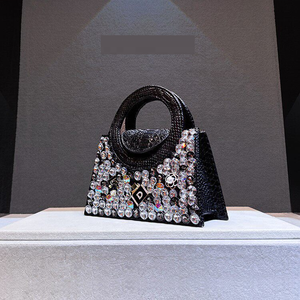 Luxury Gold Rhinestone Evening <strong>Bag</strong> Diamond Crystal Wedding Party Handbag for Women <strong>Sparkling</strong> Snake Pattern Leather Tote <strong>Bag</strong> - Product Image 5