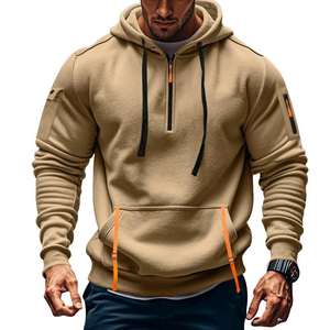 Sweat à capuche surdimensionné pour homme en coton 100% de qualité supérieure Logo personnalisé Multi-poches Couleur unie Écologique Sports S-5XL - Product Image 2