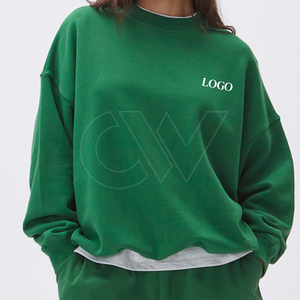 Sudadera de invierno al por mayor para mujer, de manga larga, cuello redondo, informal, de ajuste holgado, para entrenamiento, con logotipo frontal tipo insignia - Product Image 2