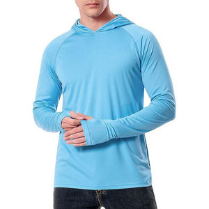 Sweat à capuche de pêche pour homme grande taille respirant avec logo personnalisé, anti-UV 50+, séchage rapide, manches longues - Product Image 4