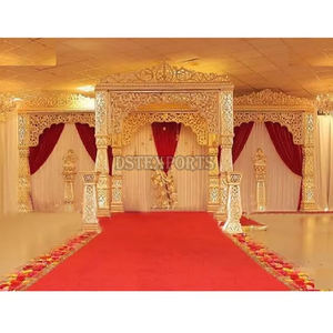Decoración de Mandap para Boda Rajasthani Jodha Akbar, Magnífico Mandap Maharaja para Boda India, Ceremonia de Boda India Fusion, LONDRES - Product Image 1
