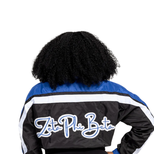 Chaqueta corta de nailon 1920, cortavientos ligero con parche bordado 1920, rayas azules y blancas, ropa griega Zeta Phi Beta - Product Image 6