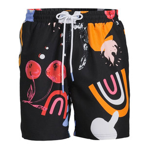 Custom Letter <b>Printed</b> Men's Basketball Shorts High Street Style 100% Polyester Elastic Waist Solid Pattern Sublimation Transfer - Product Image 1