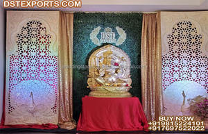 Punjabi แผงประตูสำหรับฉากหลังเวทีงานแต่งงานแผงเวทีสีทองสำหรับรับงานแต่งงานแผงฉากหลังประตูทรงโบราณ - Product Image 2