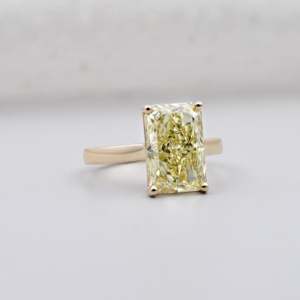 IGI Certified Radiant Cut Fancy Yellow <b>Diamond</b> <b>Ring</b> Engagement 4 Prong Solitaire <b>Ring</b> - Product Image 2