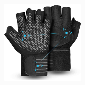 Gants de gymnastique à demi-doigt en cuir léger unisexe pour l'haltérophilie Gants d'exercice d'entraînement d'excellente adhérence pour une utilisation en extérieur - Product Image 1