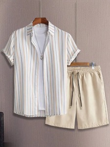 100% Cotton Thăng Hoa In <span class=keywords><strong>T</strong></span>-Shirt Bộ Giản Dị Phong Cách Bán Buôn Quần Short Áo Sơ Mi Thiế<span class=keywords><strong>t</strong></span> Lập Chấ<span class=keywords><strong>t</strong></span> Lượng Cao Quần Short Set Cho Nam Giới - Product Image 2