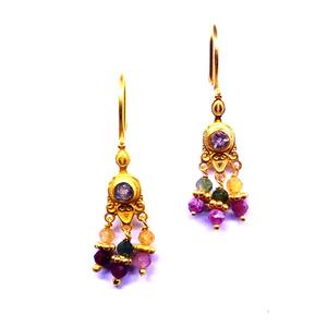 Multi turmalina azul Topacio pendiente señoras mujeres fiesta desgaste compromiso pendientes brillante oreja - Product Image 2