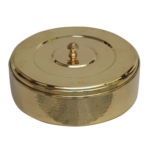 หม้อเหล็กเคลือบทองสไตล์โมเดิร์นพร้อมฝาปิดหม้อปรุงอาหารแบบกลม - Product Image 2