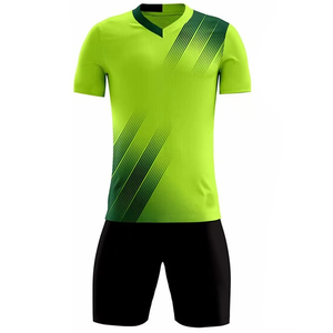 ชุดเสื้อฟุตบอลแขนสั้นใส่ได้ทั้งชายและหญิงผ้าโพลีเอสเตอร์สีพื้น - Product Image 2