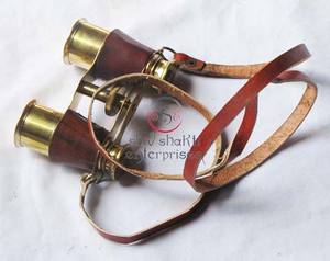 Binocular de latón náutico senderismo Camping envoltura de cuero rojo marino Binocular negro antiguo Binocular coleccionables regalo de Navidad - Product Image 5