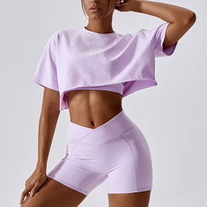 T-shirts d'été pour femmes Logo personnalisé impression coton surdimensionné perdre du corps haut court T-shirts pour les femmes - Product Image 1