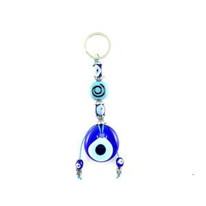 Llavero con Mosquetón DAFNI BIG PAZAR con Cuentas de Ojo Turco - Diseño Metálico 3D de Moda con Puntas Esmaltadas Únicas e Impresión en Relieve - Product Image 4