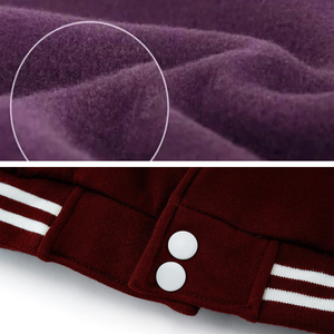 แจ็คเก็ตเบสบอลแบบมีปกตั้ง ปักลายเชนิลล์คุณภาพสูง ผลิตตามสั่ง (OEM)  พร้อมโลโก้ด้านหน้า สำหรับผู้ชาย เหมาะสำหรับฤดูหนาว - Product Image 1