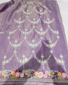 Organza de créateur moderne non cousu brodé à la main Tenue de fête indienne pakistanaise Costumes pour femmes Style traditionnel avant-gardiste - Product Image 1