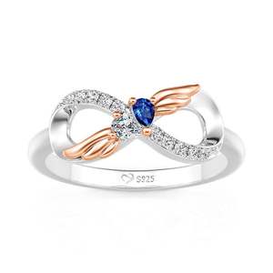 แหวนแฟชั่น Jeulia Infinite Angle Wings แบบกำหนดเองได้สองอัญมณีประจำเดือนเกิด - Product Image 1