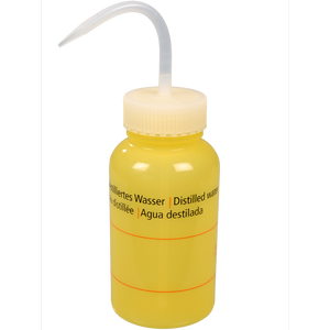 Bouteille de lavage ronde en plastique à col large avec impression pour liquides alimentaires et chimiques, usage en laboratoire - Burkle GmbH - Product Image 1