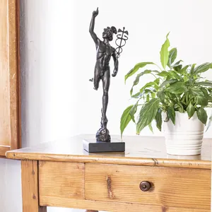 Italiana, de qualidade, melhor marca de mercúrio cm.35 artes de metal fundição em bronze renascentista estátua artística, presente de decoração de casa
