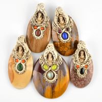 Mezcla de arcilla polimérica, collar con colgante de Ganesha de piedras preciosas, cabujón de cristal curativo de cuarzo, diseñador, joyería étnica hecha a mano, colgante de arcilla