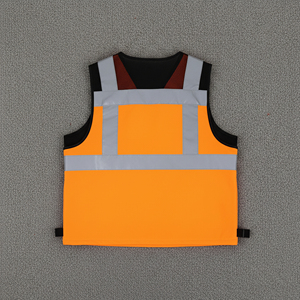 Chaleco de Seguridad Reflectante Naranja de Alta Visibilidad ANSI Clase 2, Impermeable, Transpirable, con Luces LED Intermitentes, Bolsillos Prácticos, Personalizado para Hombre - Product Image 5