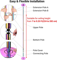 Tubo Para Ejercicio Fitness Giratorio y Fijo Usage Domestique Calisthenics Cross Fitness Pole Dance Stripper Pole Dancing