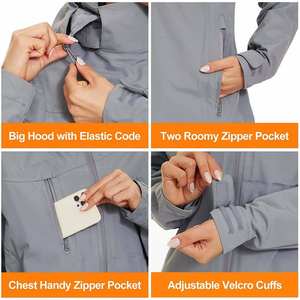 Chaqueta de esquí impermeable XL para hombre, chaquetas de snowboard para exteriores con capucha, tejido ligero, decorado con bolsillo, temporada de invierno - Product Image 3