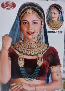 TRADITIONAL & FANCY ANTIQUE DESIGNER BRIDAL <b>JEWELLERY</b> GOLD PLATED and CZ ZIRCON BRIDAL WEDDING NECKLACE <b>SET</b> and FORWOMEN & <b>GIRL</b> - Product Image 2