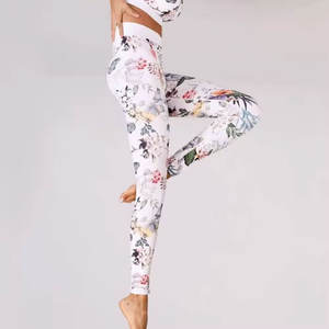 Ensembles de yoga pour femmes, soutien-gorge de sport imprimé floral par sublimation avec legging taille haute, tenues de sport pour filles - Product Image 6