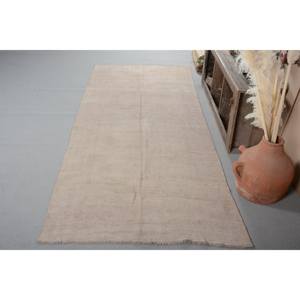 Modern Vintage <b>Turkish</b> <b>Rug</b> 4.7 X 11.8ft Classic Beige Pattern with Wool Faux Rabbit Fur Latex Backing Rectangular Plush Hallway - Product Image 2